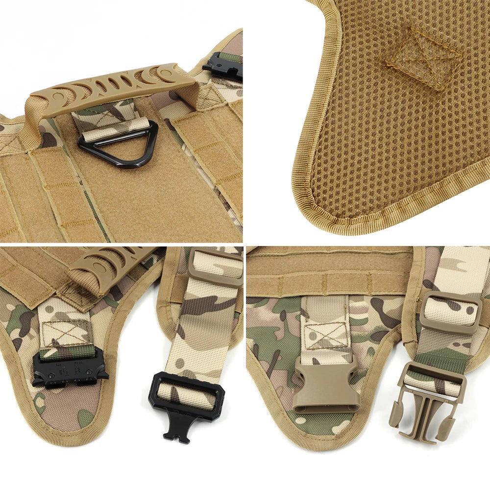 PETRAVELCN Military Dog Harness Vest Leash Set for Training