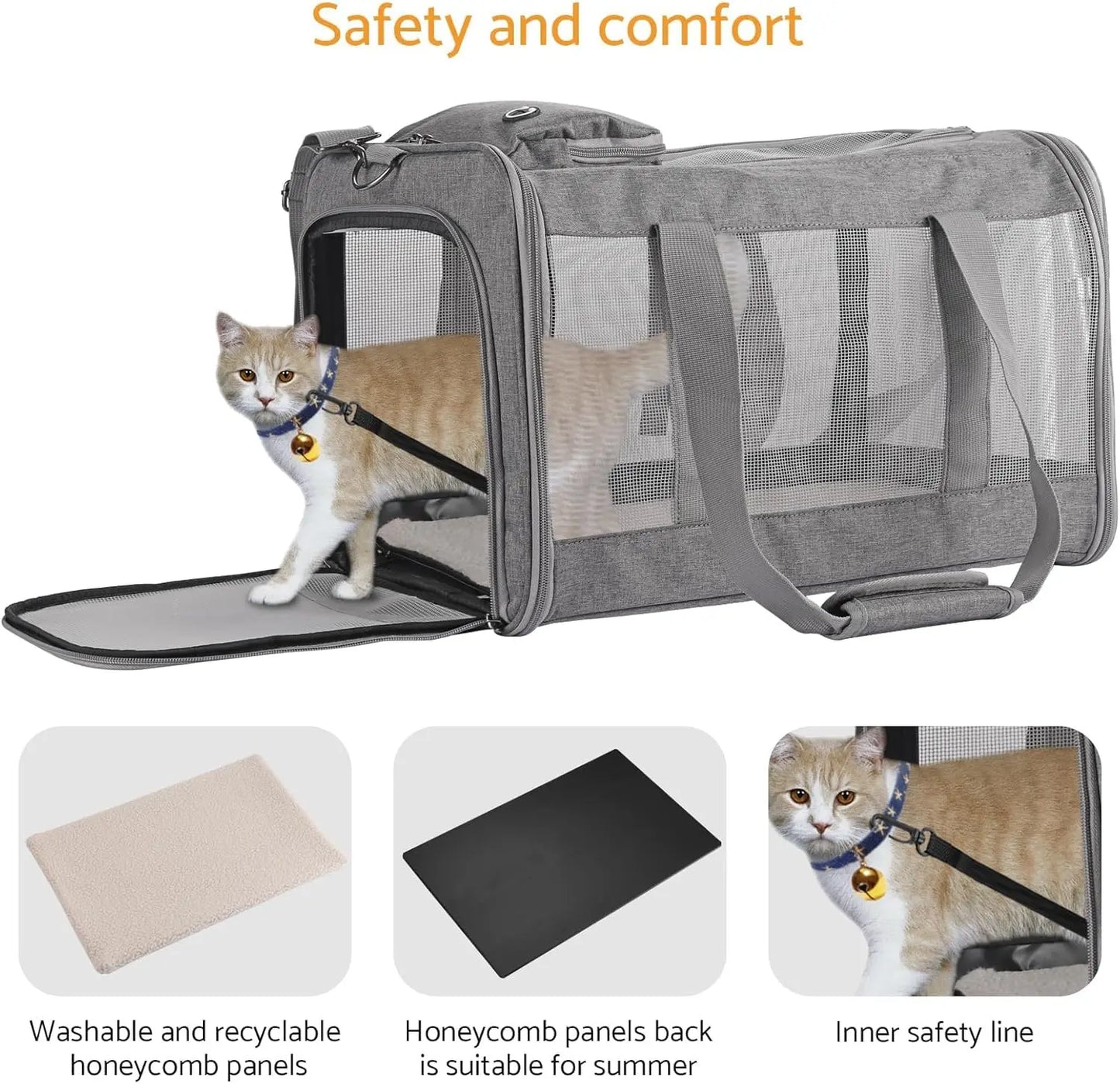 Airline Approved Soft Sided Pet Carrier Removable Board