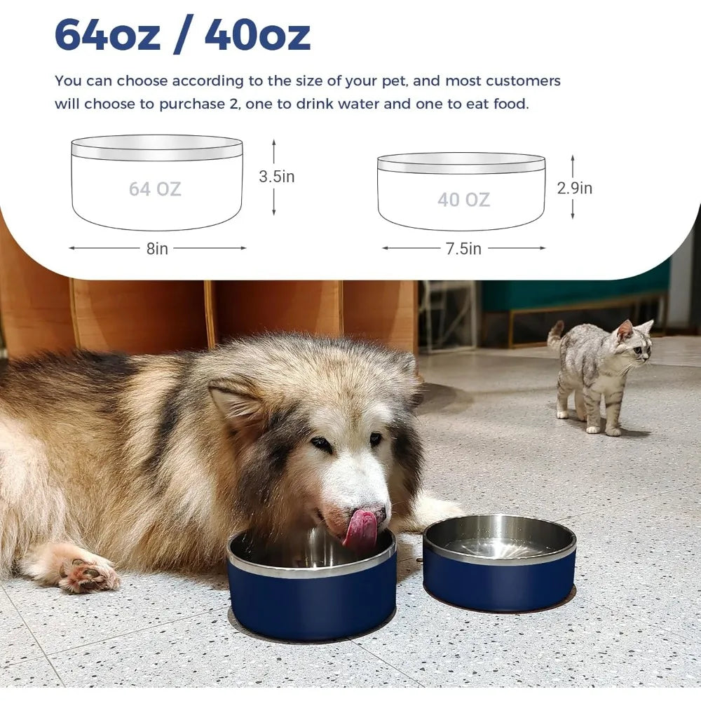 Breed Stainless Steel Dog Bowl Non Slip Quiet Bottom