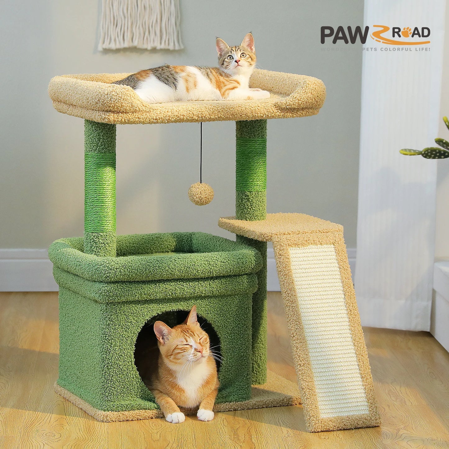 PAWZ Road Small Indoor Cat Tree Tower With Sisal Pad