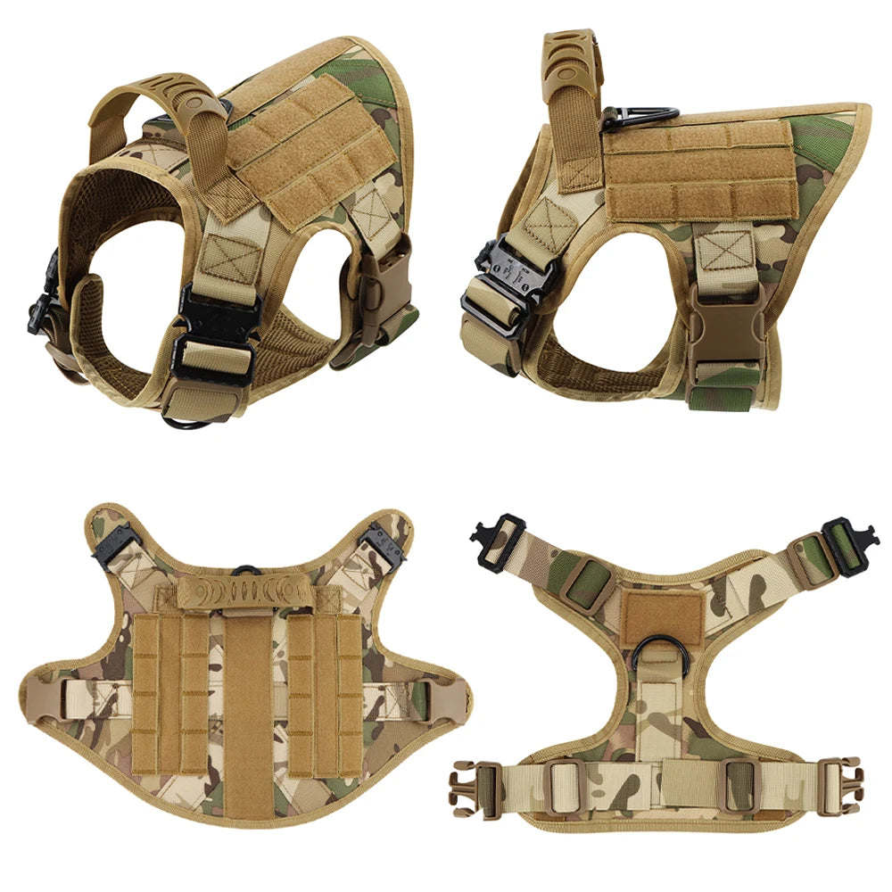 PETRAVELCN Military Dog Harness Vest Leash Set for Training