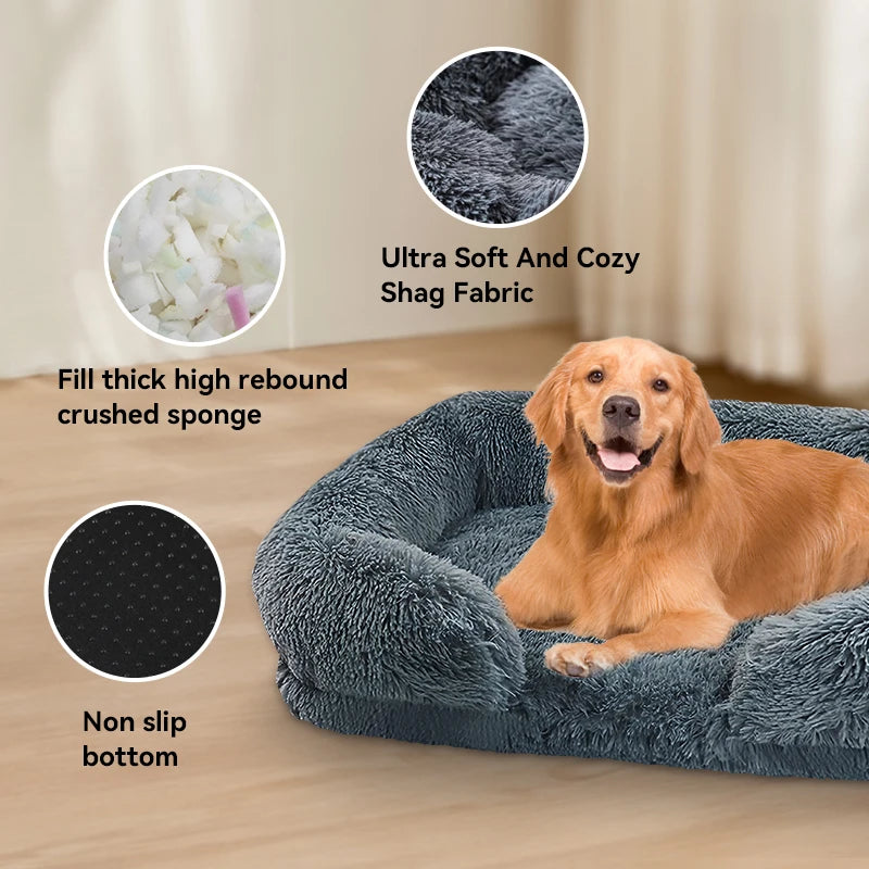 Jiangsu Ortho Thickened Dog Bed For Large Breeds Plush