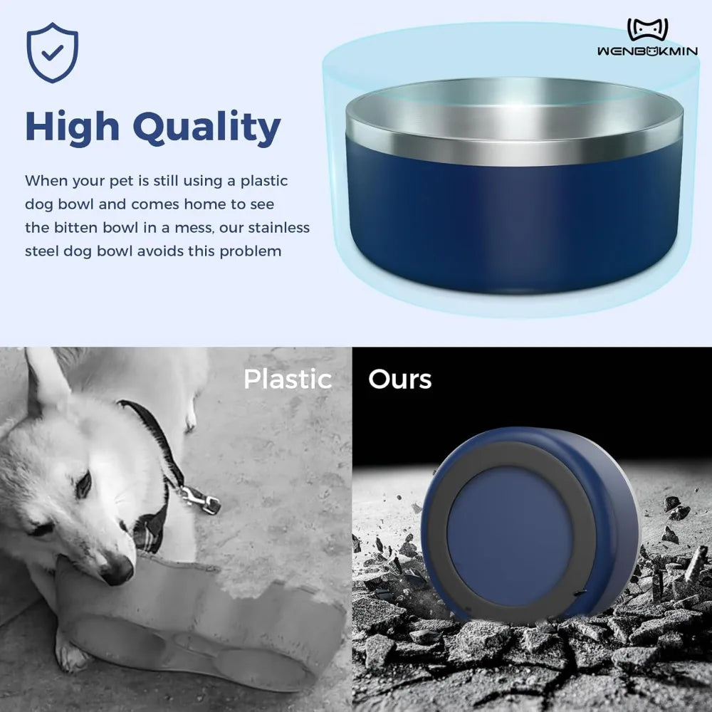 Breed Stainless Steel Dog Bowl Non Slip Quiet Bottom