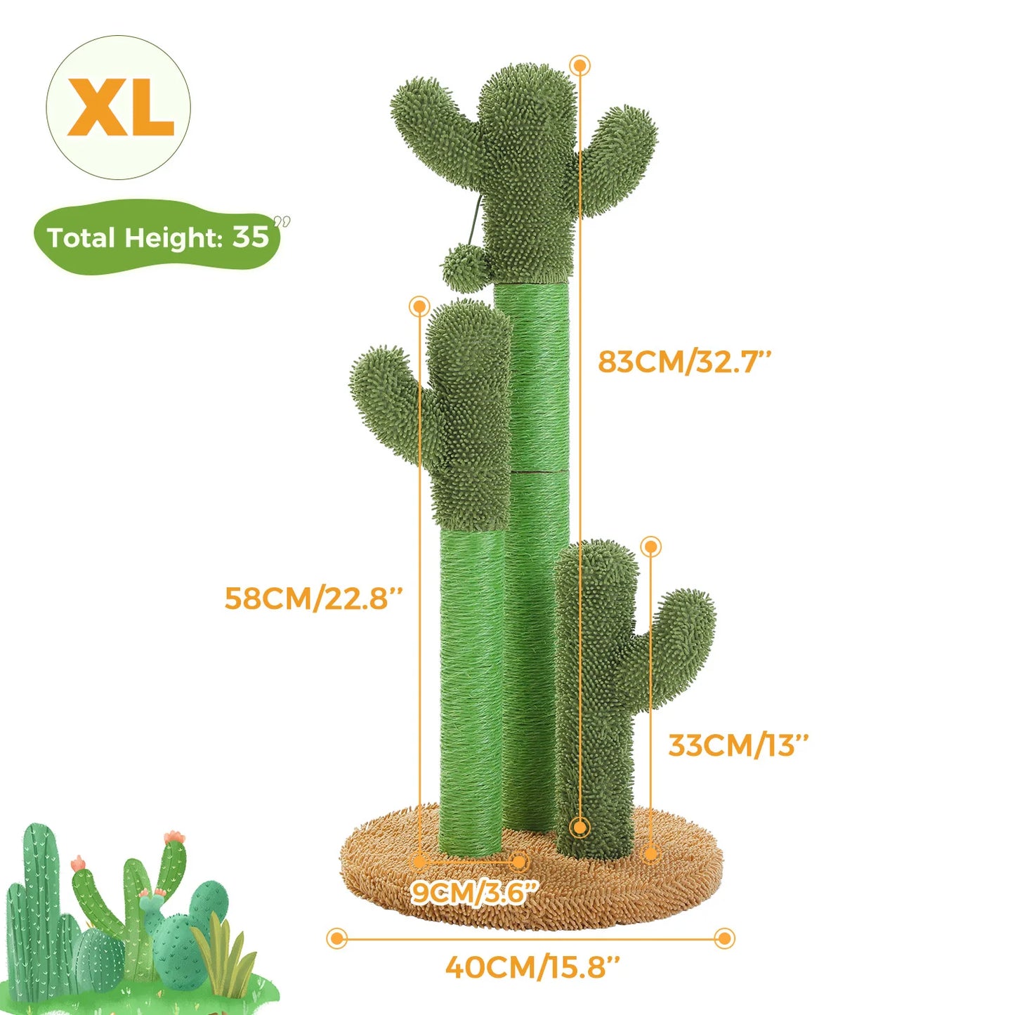 PAWZ Road Cactus Cat Scratching Post With Sisal Poles