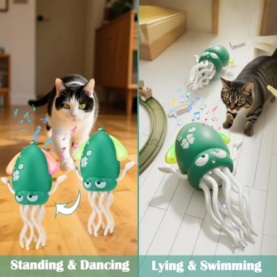 Hign-concerned Interactive Octopus Cat Toy Dancing Light