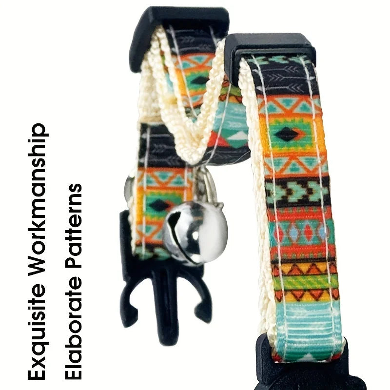 Choice Bohemian Floral Breakaway Cat Collar Engraved ID Tag