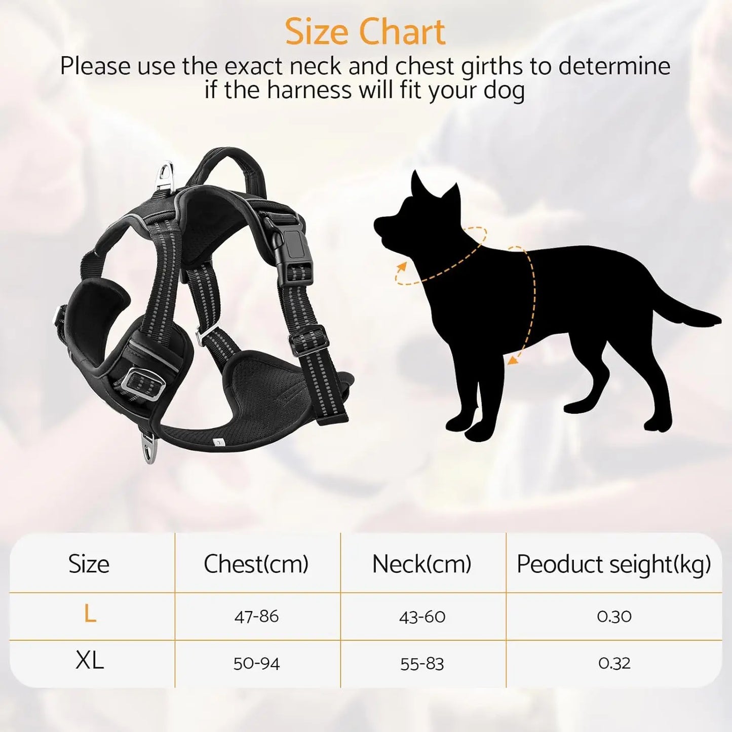 Maxetodo No Pull Adjustable Dog Harness Reflective Pro