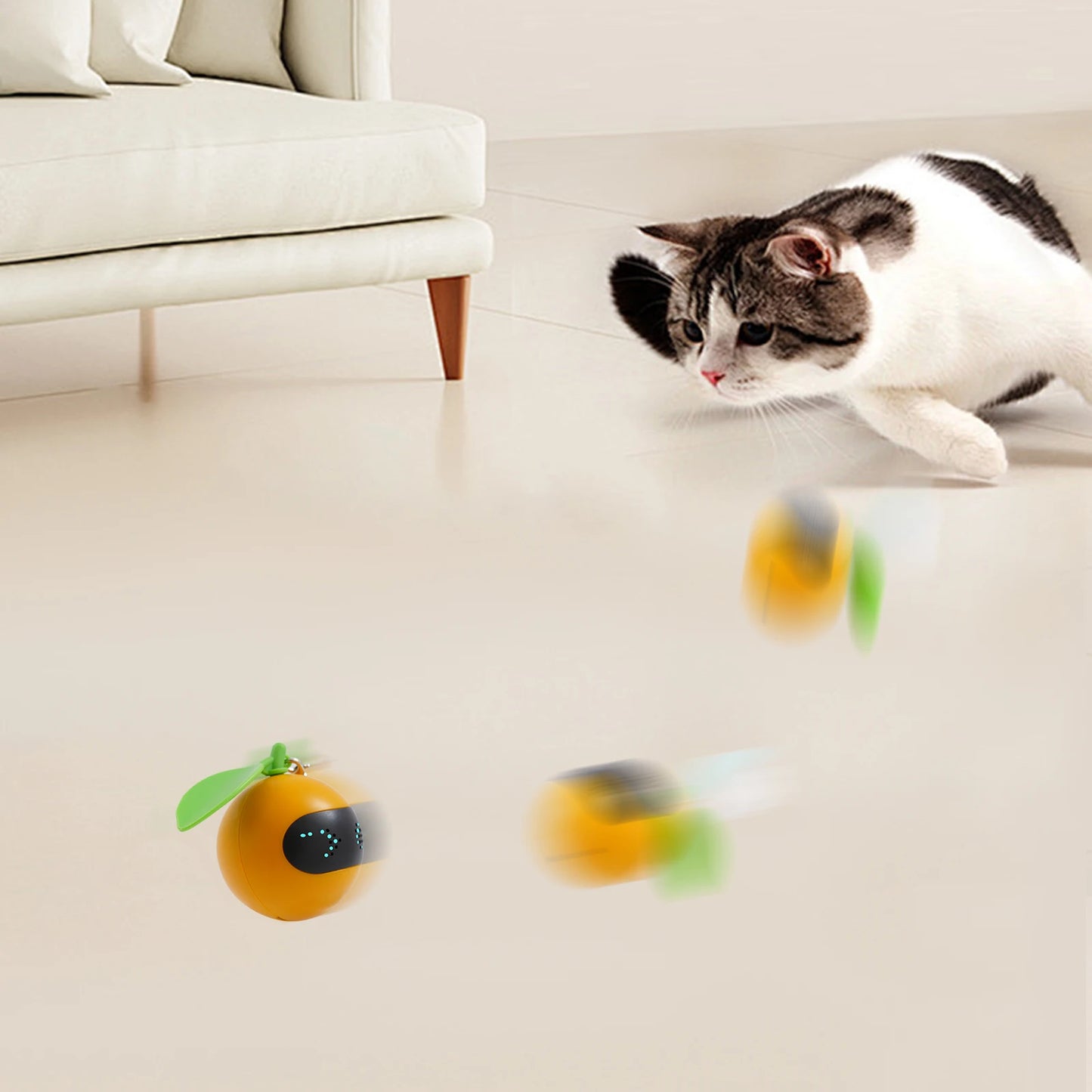 CN Sichuan Interactive Cat Toy LED Ball Feather Bell