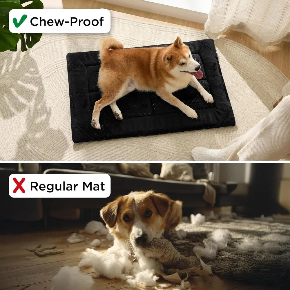 Bedsure Chew Proof Dog Bed Washable Kennel Pad Chewers