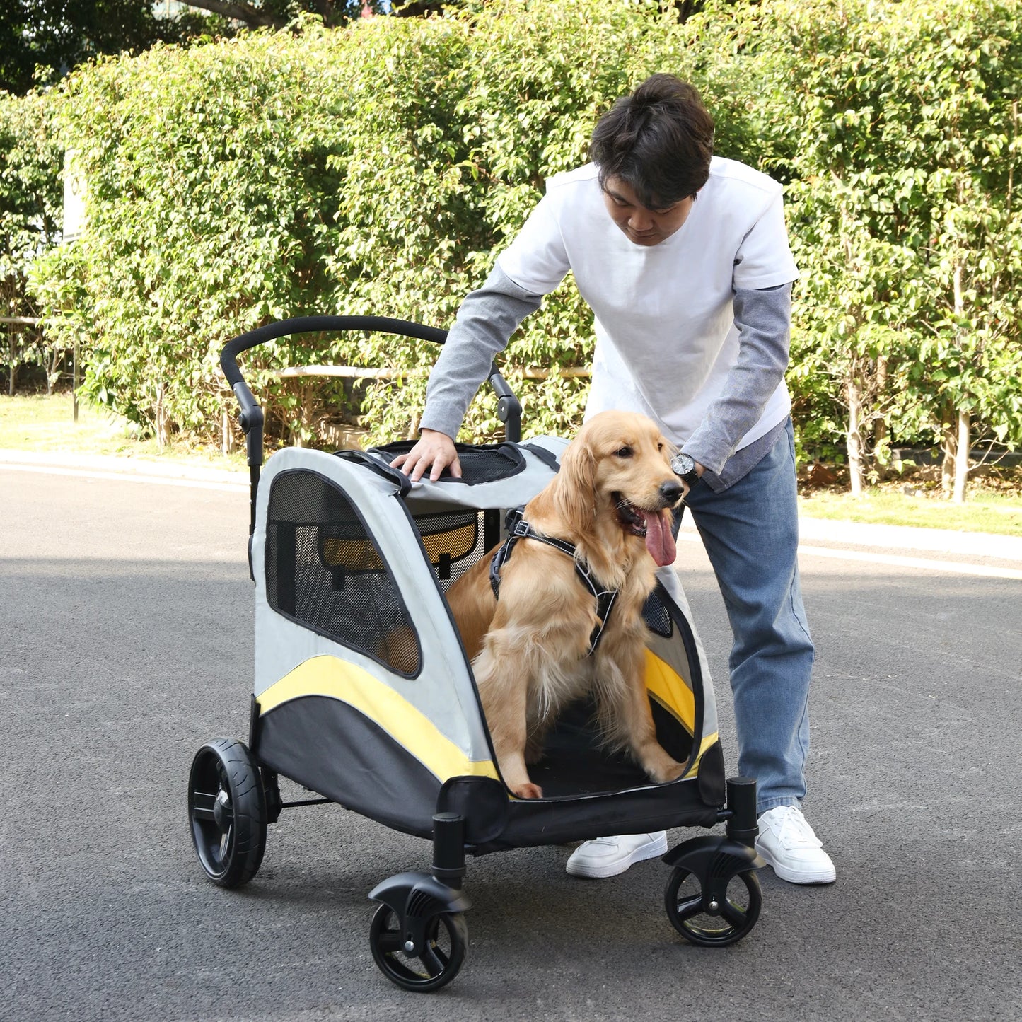 Dog Stroller Wagon Foldable Pet Carrier For Dogs