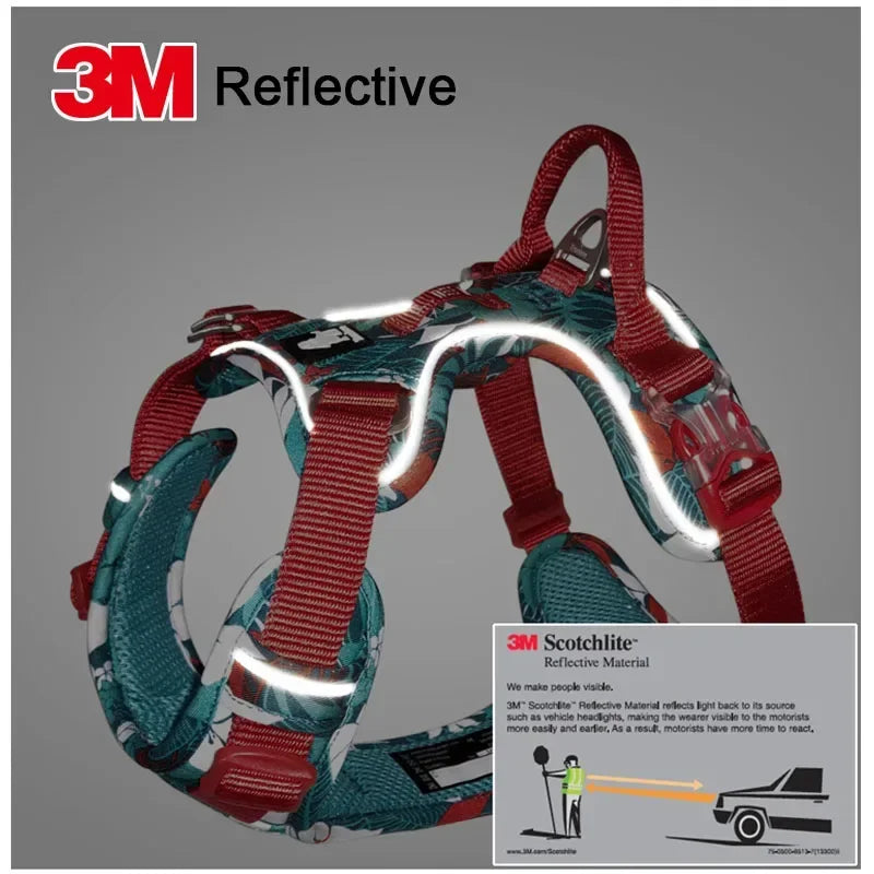 TRUELOVEB Explosion Proof Dog Harness Reflective Nylon Camouflage