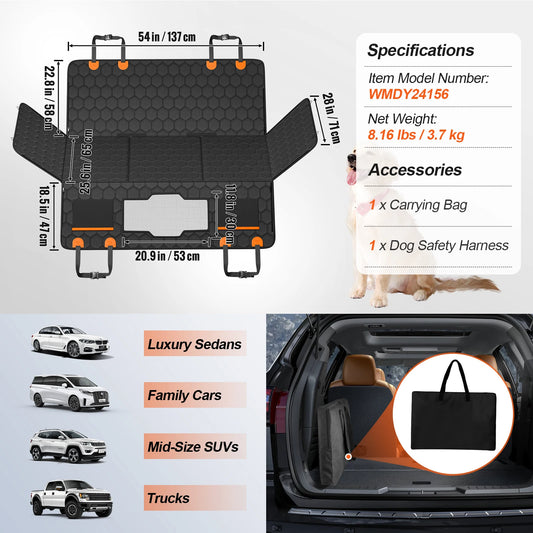 SucceBuy Back Seat Extender Dog Car Seat Cover Mesh Window