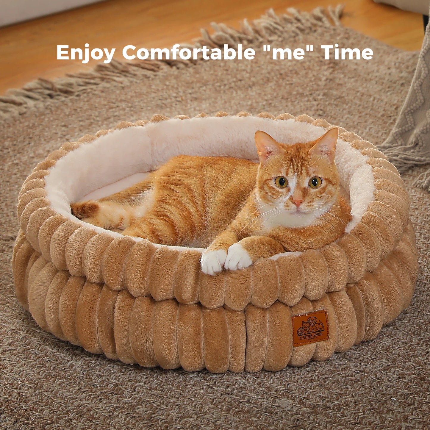 PEQULTICN Cat Bed Cozy Kitten Bed With Anti Slip Bottom