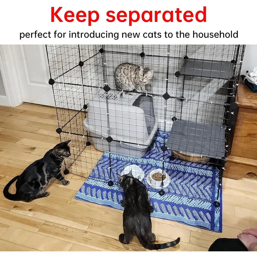 Closure Cat Cage Playpen Detachable Metal Wire Kennel For Cats