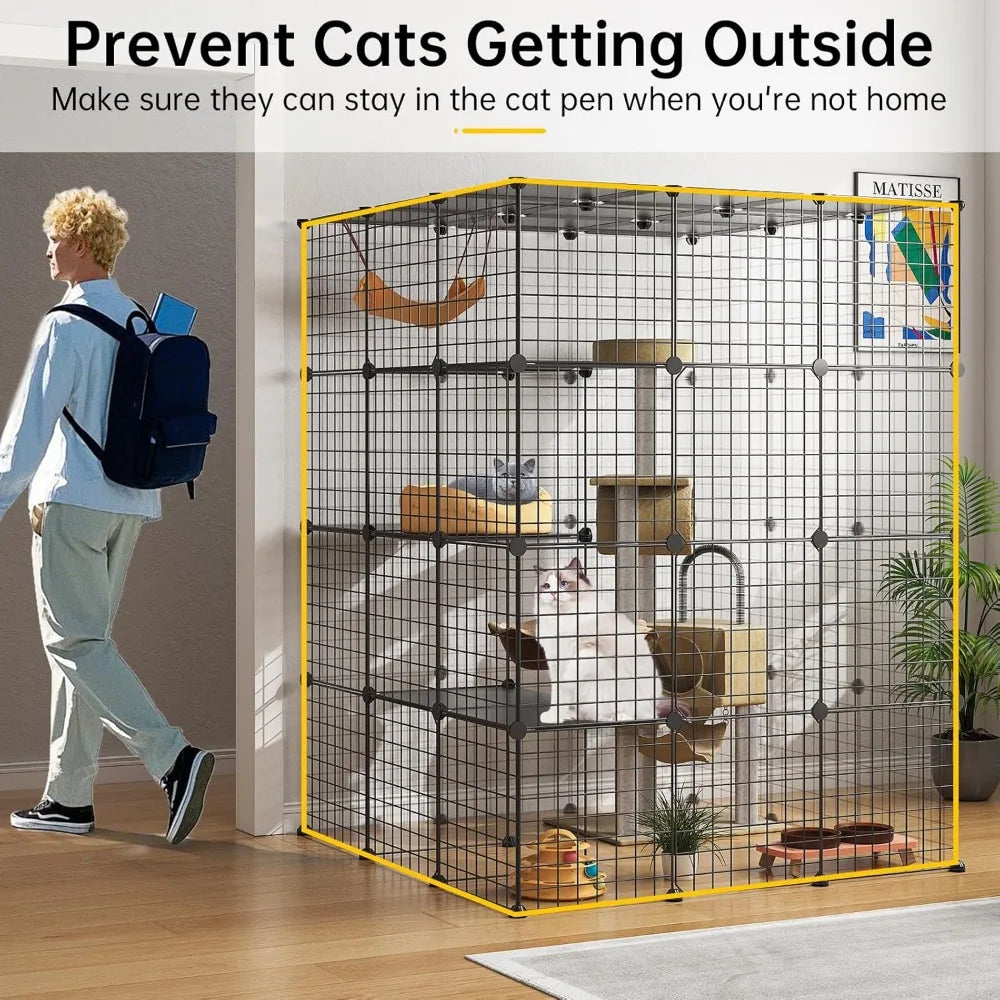 Closure Cat Cage Playpen Detachable Metal Wire Kennel For Cats