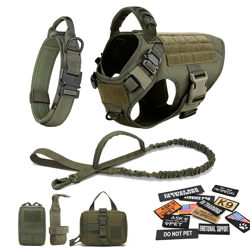 Petravelcn Military Large Dog Harness Vest Training Patches
